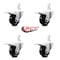 Service Caster 3 Inch Hard Rubber Wheel Swivel 3/4 Inch Square Stem Caster Set Total Lock Brake SCC-SQTTL20S314-HRS-34-4 - alternate 4